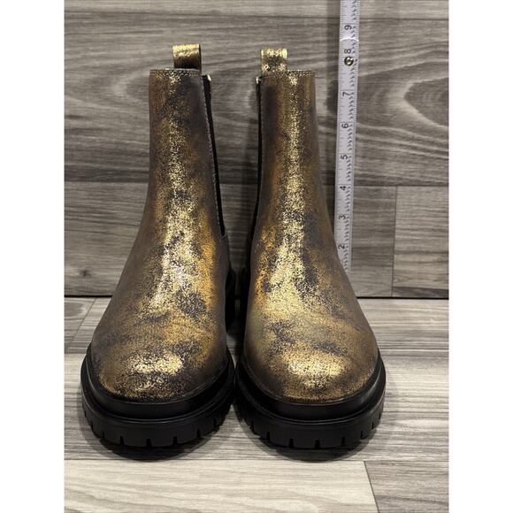 Lauren Ralph Lauren Corinne Leather Chelsea Boots Pull On Black Bronze Size 6B - Picture 13 of 16